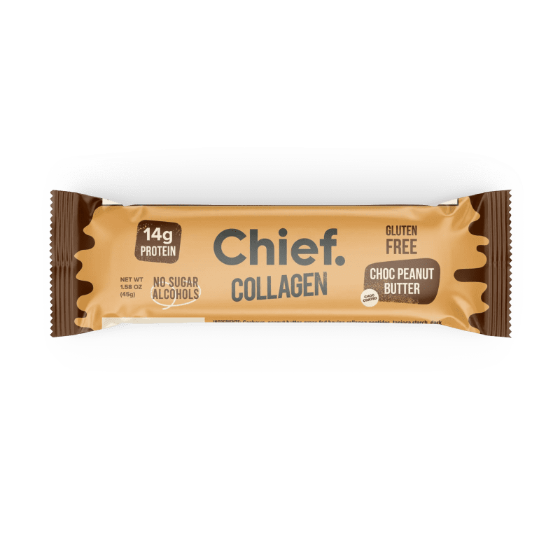 Collagen Protein Bar Choc Peanut Butter 12 bars Chief Nutrition 33101657