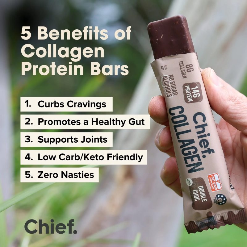 Collagen Protein Bar Double Choc 12 bars Chief Nutrition 33102491