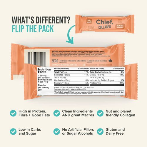 Collagen Protein Bar Value Pack 48 bars Chief Nutrition 33111092