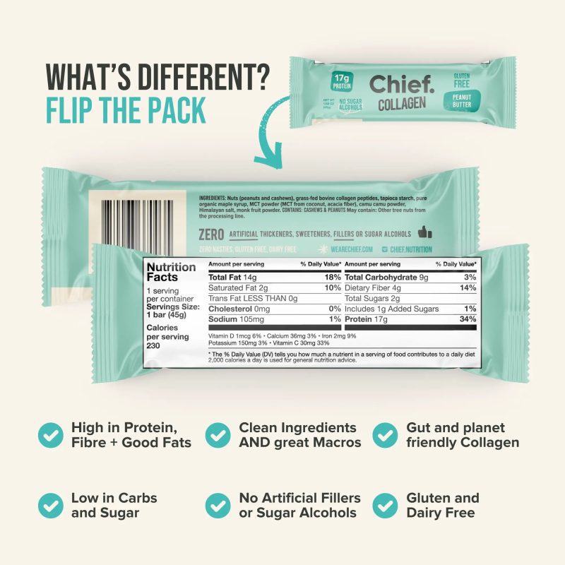 Collagen Protein Bar Value Pack 48 bars Chief Nutrition 33111292