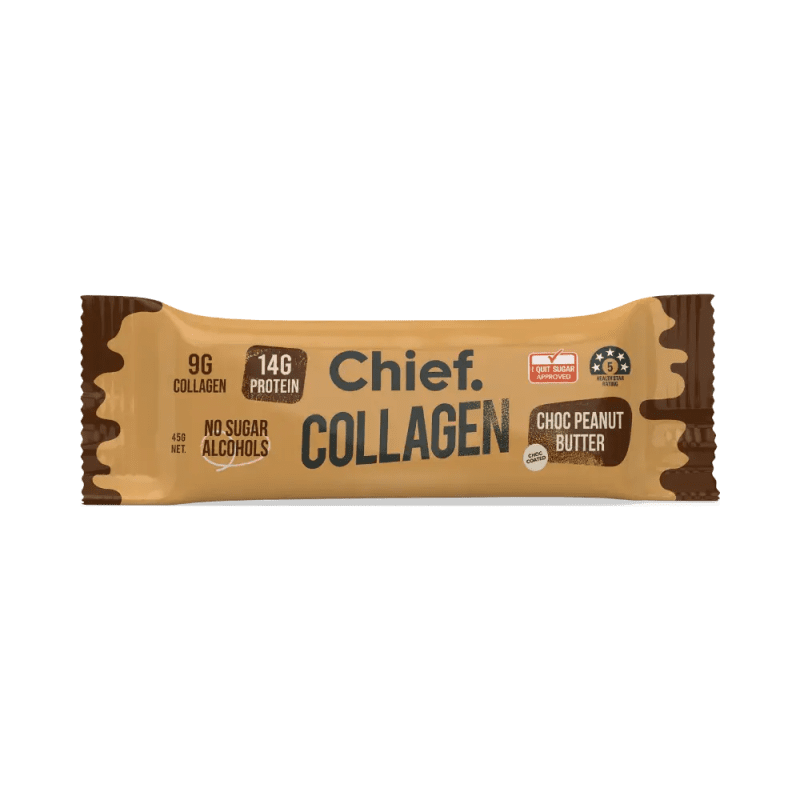 Collagen Protein Choc Peanut Butter Bar 12 bars PRE RELEASE Chief Nutrition 33117096