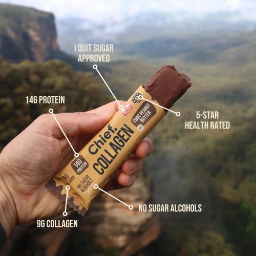 Collagen Protein Choc Peanut Butter Bar 12 bars PRE RELEASE Chief Nutrition 33117211