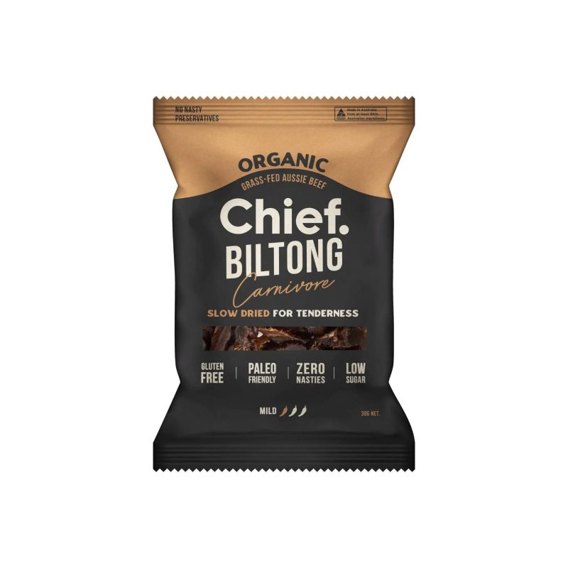 Organic Biltong Carnivore 12 x 30g bags Chief Nutrition 33075318