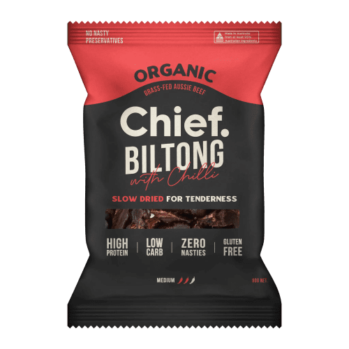 Organic Biltong Cayenne Chilli 6 x 90g bags Chief Nutrition 33036369