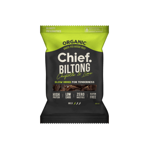 Organic Biltong Chipotle Lime 12 x 30g bags Chief Nutrition 33043782