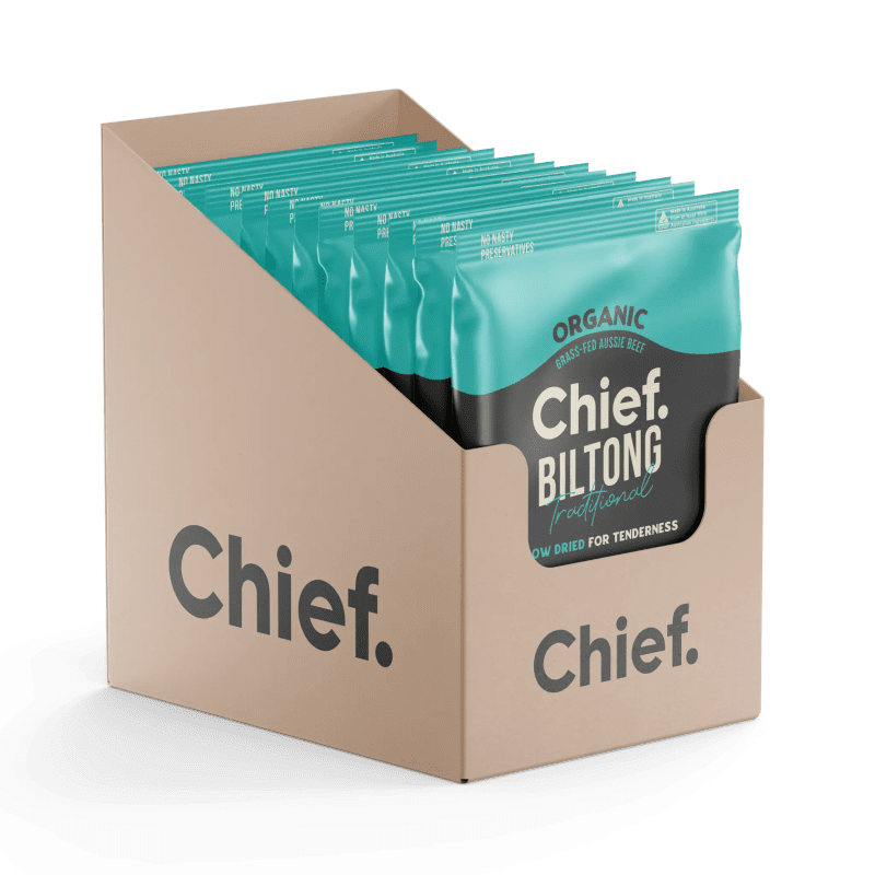 Organic Biltong Traditional 12 x 30g bags Chief Nutrition 32989245