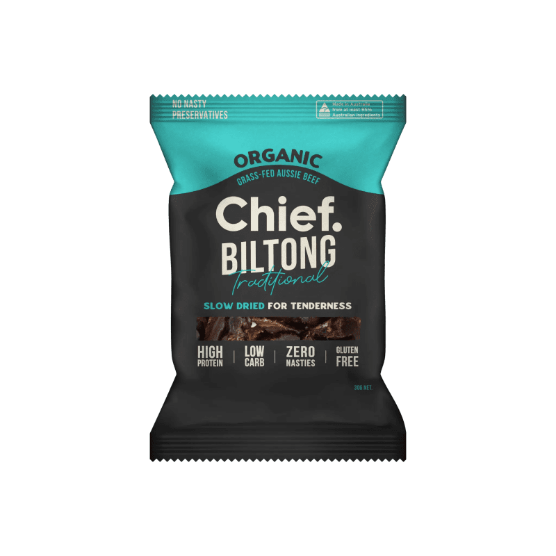 Organic Biltong Traditional 12 x 30g bags Chief Nutrition 32989399